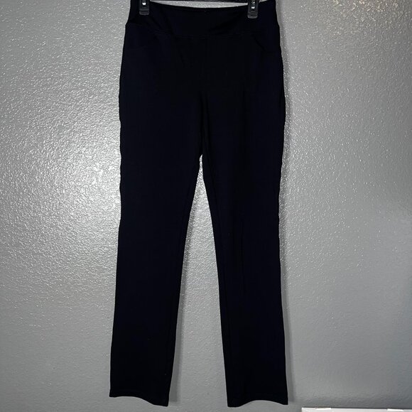 Yogipace Women’s Tall Straight Leg Pants L Black High Waist Yoga Work Travel - Picture 1 of 5